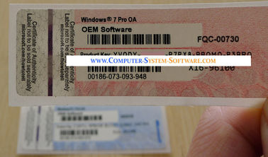 Computer label Windows 7 Pro OA OEM Sticker COA with genuine OEM Product Key