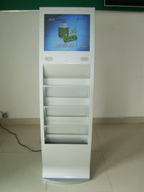 17 Inch Stand Alone Digital Signage Kiosk Placed With Magazine, Catalogue