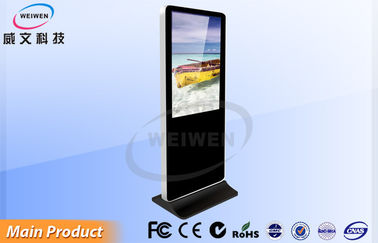 Free Standing Black / Silver AD Digital Signage Kiosk Support Android Windows Apple System