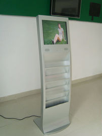 17 Inch Stand Alone Digital Signage Kiosk Placed With Magazine, Catalogue