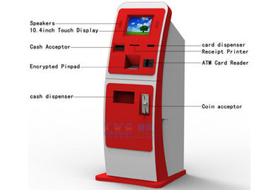 White Red Bill Payment Kiosk , UPS Card Vending Dispenser Ticketing Exchange Volchers Device