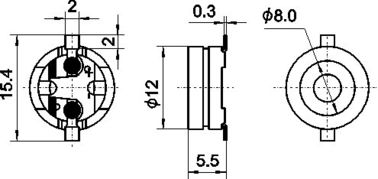 3V SMD Buzzer LCP for Computer ,12*5.5mm Electromagnetic Transducer,TS 16949-certified
